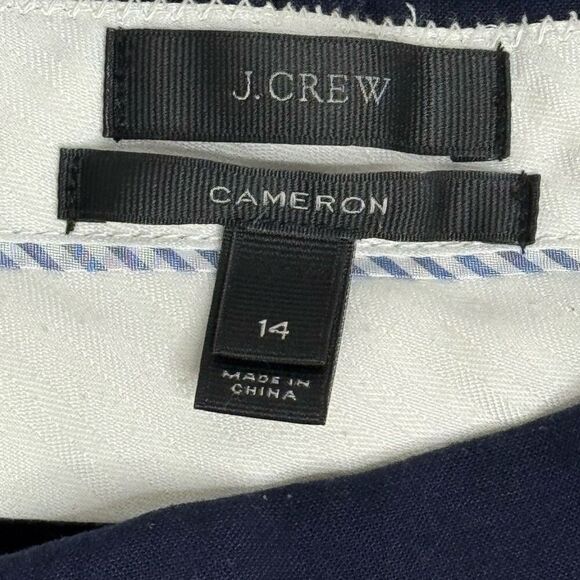 J. Crew navy blue Cameron high rise slim cropped pants size 14 - Picture 6 of 14